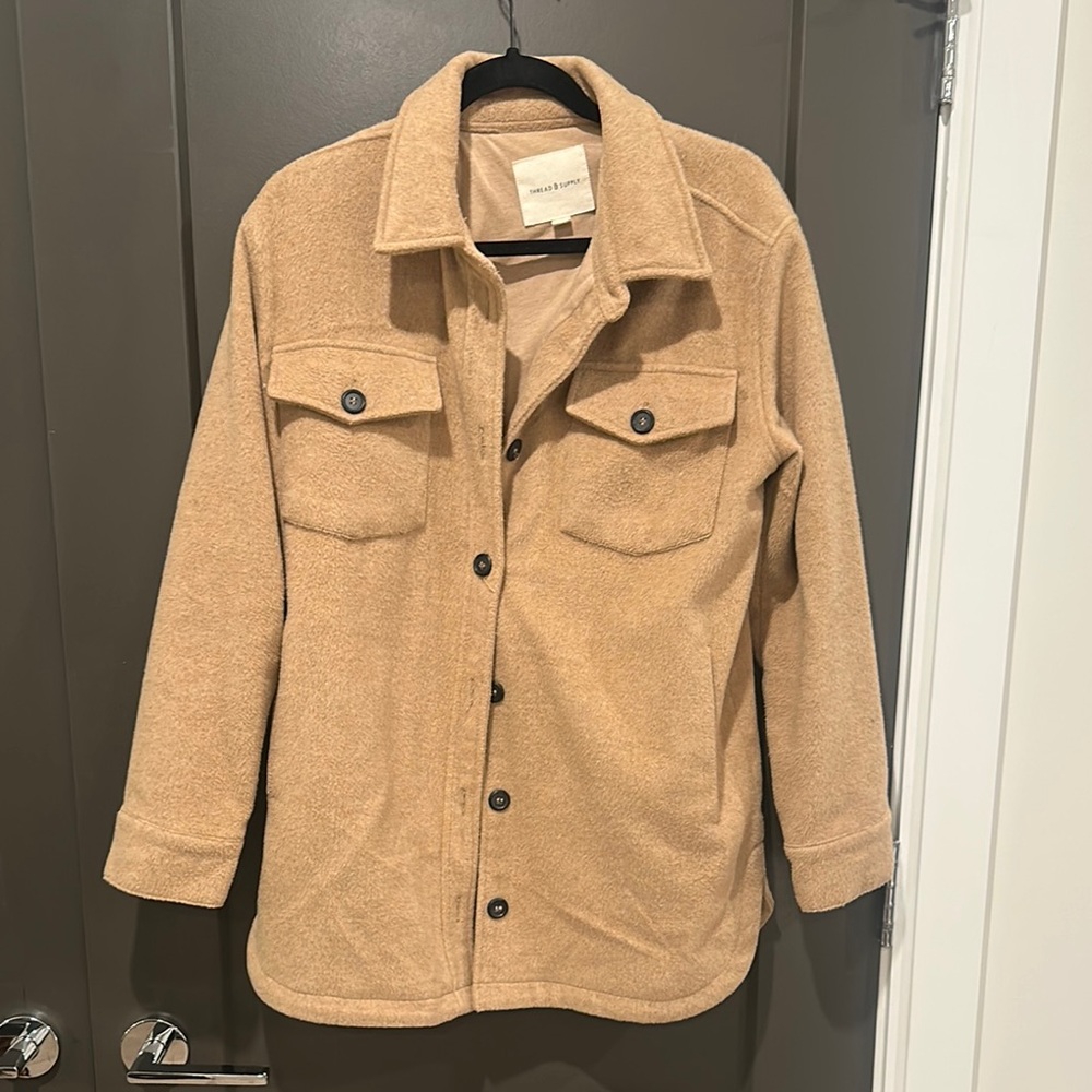 Thread & Supply Tan Button-Up Jacket